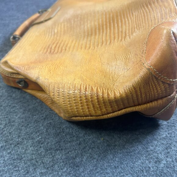 Vintage ROBERTO ROMA Italy Purse Brown Reptile Leather Satchel Weekender - Picture 6 of 16